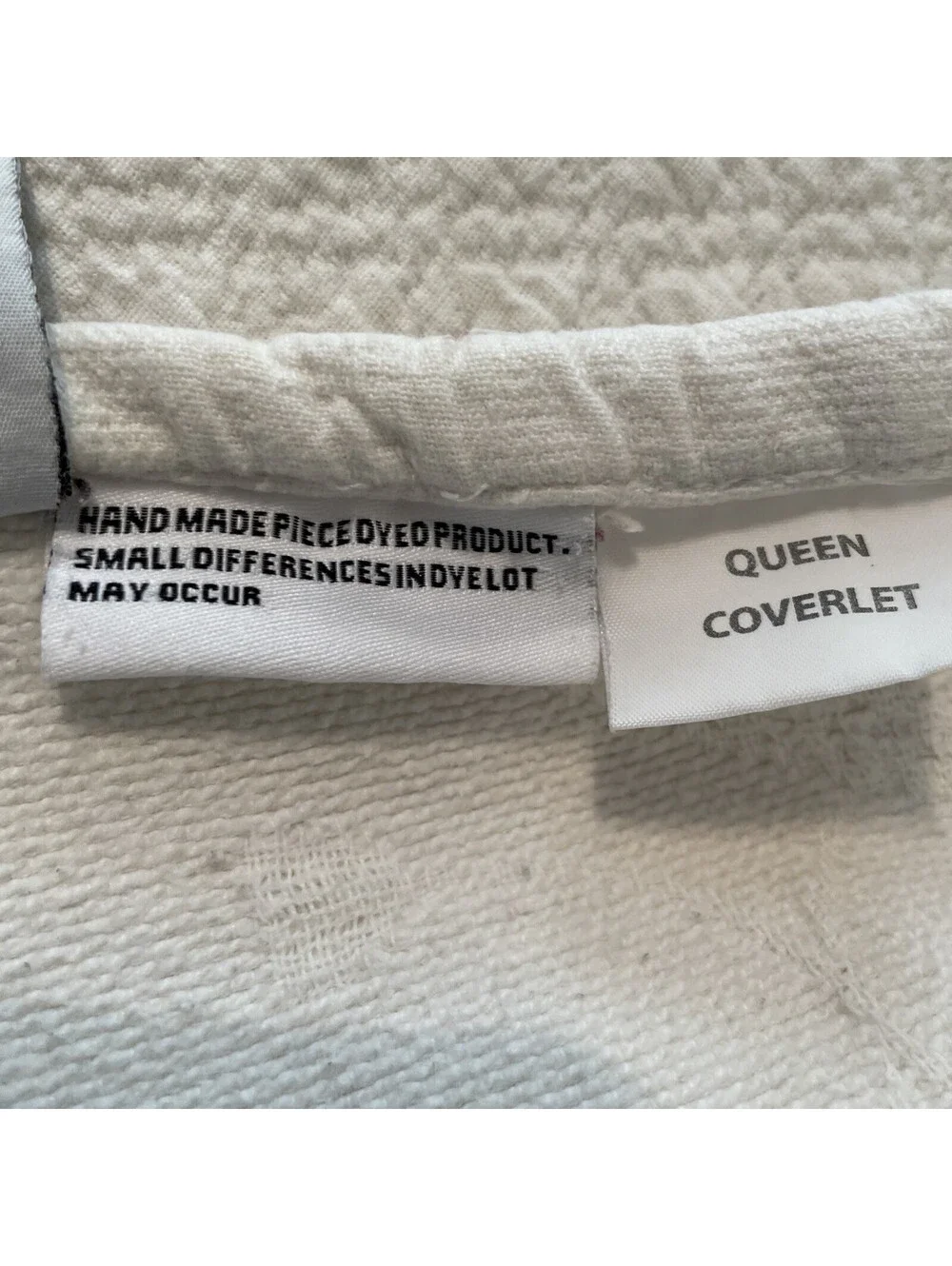 Historic Charleston Foundation White 100% Cotton Coverlet Bedspread Quilt Flawed